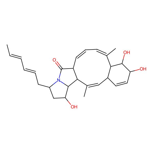 2D Structure of 17-Hexa-2,4-dienyl-7,8,19-trihydroxy-2,10-dimethyl-16-azatetracyclo[12.6.0.04,9.016,20]icosa-2,5,10,12-tetraen-15-one