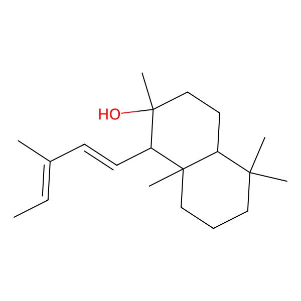 2D Structure of (1R,2R,4aS,8aR)-2,5,5,8a-tetramethyl-1-[(1E,3E)-3-methylpenta-1,3-dienyl]-3,4,4a,6,7,8-hexahydro-1H-naphthalen-2-ol