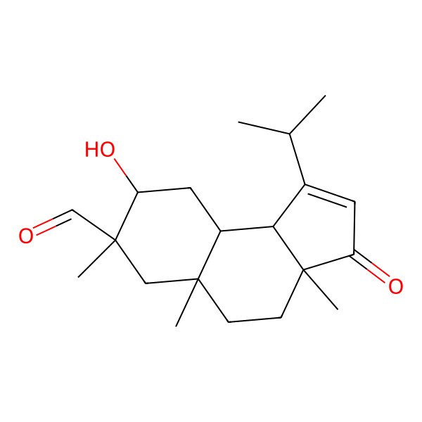 2D Structure of 8-hydroxy-3a,5a,7-trimethyl-3-oxo-1-propan-2-yl-5,6,8,9,9a,9b-hexahydro-4H-cyclopenta[a]naphthalene-7-carbaldehyde
