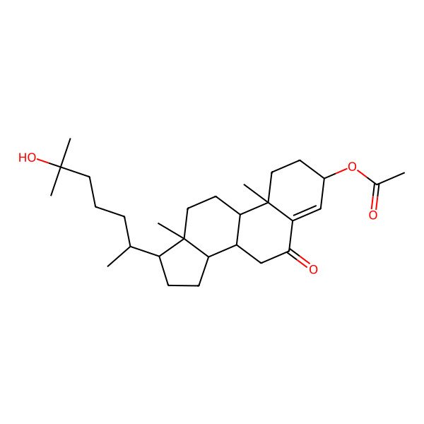 2D Structure of [(3R,8S,9S,10R,13R,14S,17R)-17-[(2R)-6-hydroxy-6-methylheptan-2-yl]-10,13-dimethyl-6-oxo-1,2,3,7,8,9,11,12,14,15,16,17-dodecahydrocyclopenta[a]phenanthren-3-yl] acetate