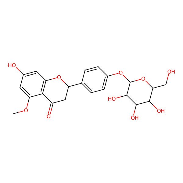 2D Structure of 7-Hydroxy-5-methoxy-2-[4-[3,4,5-trihydroxy-6-(hydroxymethyl)oxan-2-yl]oxyphenyl]-2,3-dihydrochromen-4-one