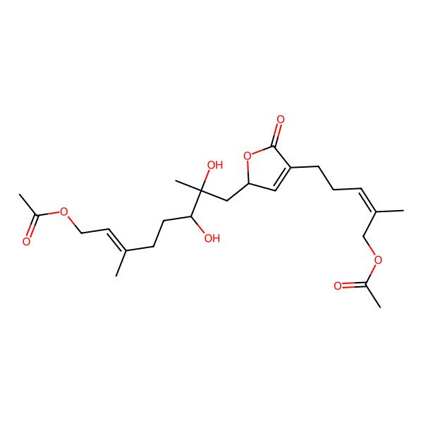 2D Structure of [(Z,6S,7S)-8-[(2R)-4-[(Z)-5-acetyloxy-4-methylpent-3-enyl]-5-oxo-2H-furan-2-yl]-6,7-dihydroxy-3,7-dimethyloct-2-enyl] acetate
