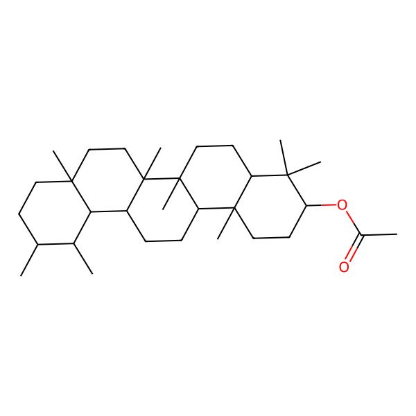 2D Structure of [(3S,4aR,6aR,6aR,6bR,8aR,11S,12R,12aR,14aR,14bR)-4,4,6a,6b,8a,11,12,14b-octamethyl-2,3,4a,5,6,6a,7,8,9,10,11,12,12a,13,14,14a-hexadecahydro-1H-picen-3-yl] acetate