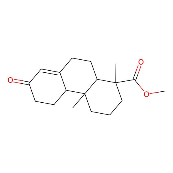 2D Structure of methyl (1R,4aR,4bR,10aR)-1,4a-dimethyl-7-oxo-3,4,4b,5,6,9,10,10a-octahydro-2H-phenanthrene-1-carboxylate
