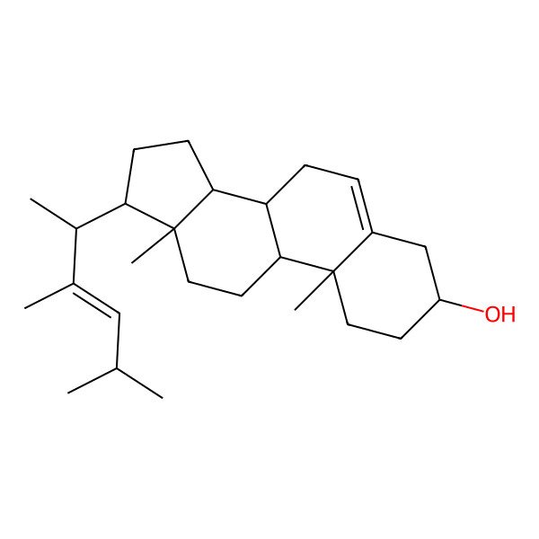 2D Structure of 17-(3,5-dimethylhex-3-en-2-yl)-10,13-dimethyl-2,3,4,7,8,9,11,12,14,15,16,17-dodecahydro-1H-cyclopenta[a]phenanthren-3-ol