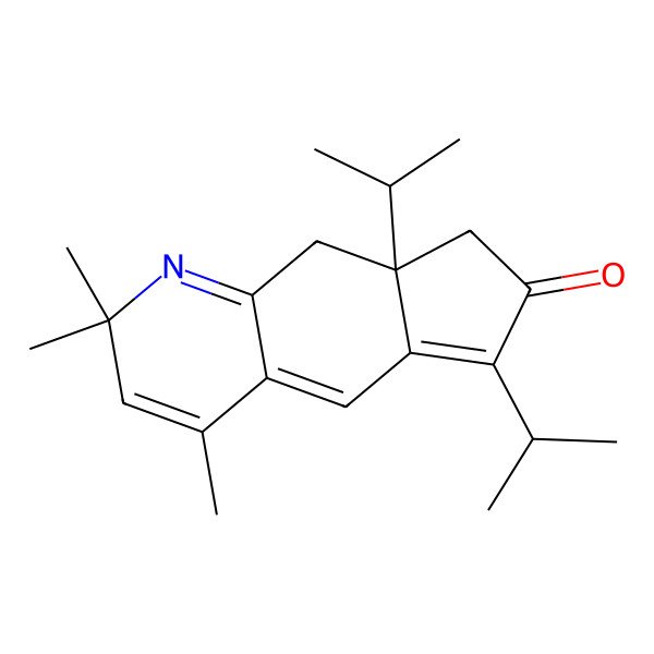 2D Structure of (8aR)-2,2,4-trimethyl-6,8a-di(propan-2-yl)-8,9-dihydrocyclopenta[g]quinolin-7-one