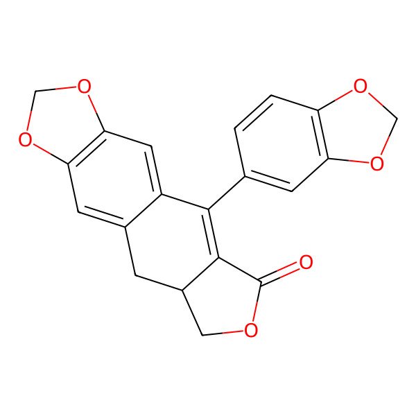 2D Structure of (8aR)-5-(1,3-benzodioxol-5-yl)-8a,9-dihydro-8H-[2]benzofuro[6,5-f][1,3]benzodioxol-6-one