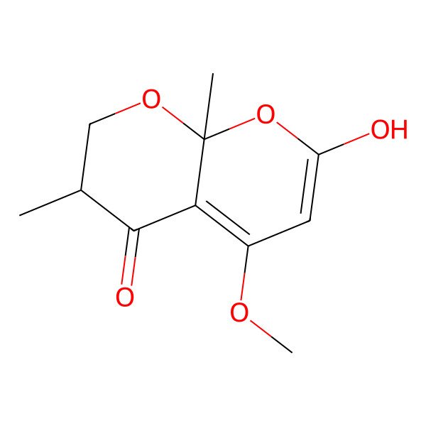 2D Structure of (8aS)-2-hydroxy-4-methoxy-6,8a-dimethyl-6,7-dihydropyrano[2,3-b]pyran-5-one