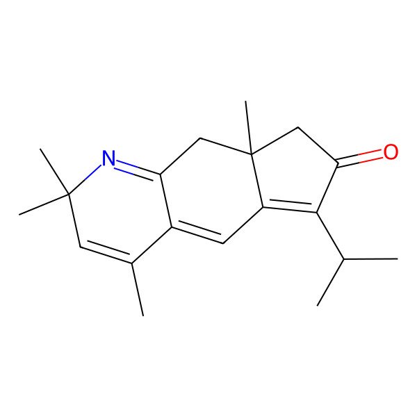 2D Structure of (8aS)-2,2,4,8a-tetramethyl-6-propan-2-yl-8,9-dihydrocyclopenta[g]quinolin-7-one