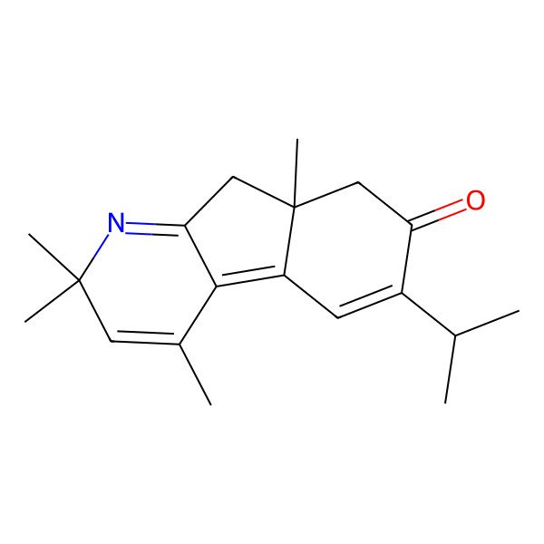 2D Structure of (8aS)-2,2,4,8a-tetramethyl-6-propan-2-yl-8,9-dihydroindeno[2,1-b]pyridin-7-one