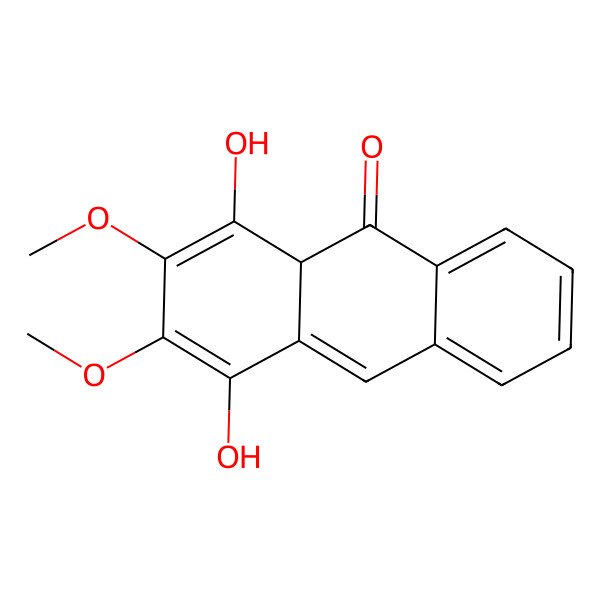2D Structure of (8aS)-5,8-dihydroxy-6,7-dimethoxy-8aH-anthracen-9-one