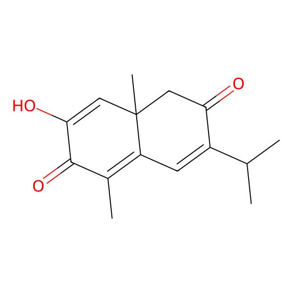 2D Structure of (8aS)-7-hydroxy-5,8a-dimethyl-3-propan-2-yl-1H-naphthalene-2,6-dione