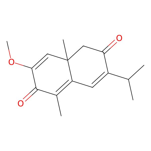 2D Structure of (8aS)-7-methoxy-5,8a-dimethyl-3-propan-2-yl-1H-naphthalene-2,6-dione