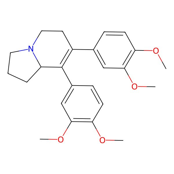 2D Structure of (8aS)-7,8-bis(3,4-dimethoxyphenyl)-1,2,3,5,6,8a-hexahydroindolizine 2D Structure of (8aS)-7,8-bis(3,4-dimethoxyphenyl)-1,2,3,5,6,8a-hexahydroindolizine