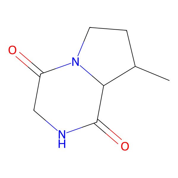 2D Structure of (8aS)-8-methyl-2,3,6,7,8,8a-hexahydropyrrolo[1,2-a]pyrazine-1,4-dione