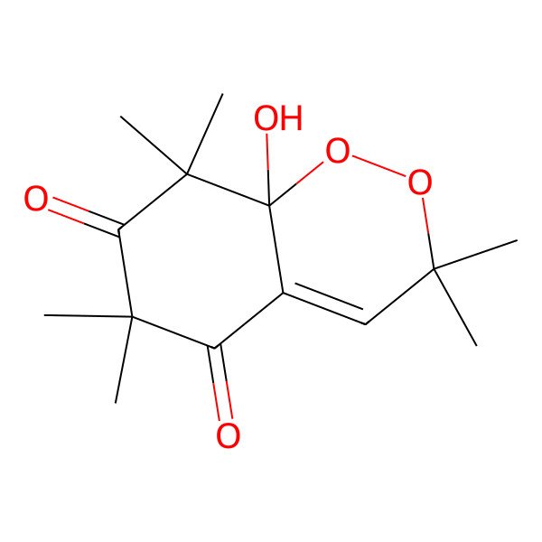 2D Structure of (8aS)-8a-hydroxy-3,3,6,6,8,8-hexamethyl-1,2-benzodioxine-5,7-dione
