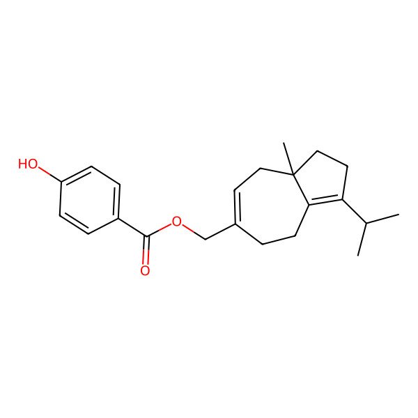2D Structure of [(8aS)-8a-methyl-3-propan-2-yl-2,4,5,8-tetrahydro-1H-azulen-6-yl]methyl 4-hydroxybenzoate