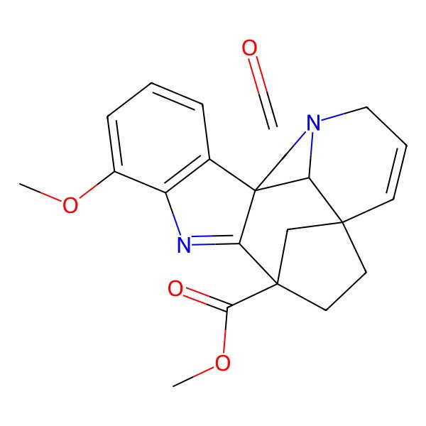 2D Structure of Methyl 6-methoxy-18-oxo-8,17-diazahexacyclo[11.6.1.110,13.01,9.02,7.017,20]henicosa-2(7),3,5,8,14-pentaene-10-carboxylate