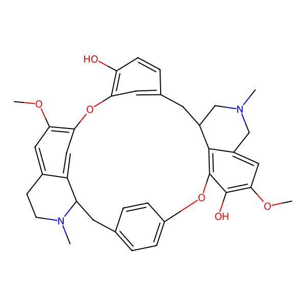 2D Structure of (1R,16R)-10,25-dimethoxy-14,30-dimethyl-7,23-dioxa-14,30-diazaheptacyclo[22.6.2.23,6.18,12.118,22.027,31.016,34]hexatriaconta-3(36),4,6(35),8(34),9,11,18(33),19,21,24,26,31-dodecaene-9,21-diol