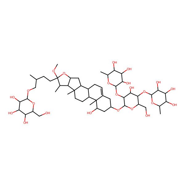 2D Structure of 2-[4-Hydroxy-6-[[14-hydroxy-6-methoxy-7,9,13-trimethyl-6-[3-methyl-4-[3,4,5-trihydroxy-6-(hydroxymethyl)oxan-2-yl]oxybutyl]-5-oxapentacyclo[10.8.0.02,9.04,8.013,18]icos-18-en-16-yl]oxy]-2-(hydroxymethyl)-5-(3,4,5-trihydroxy-6-methyloxan-2-yl)oxyoxan-3-yl]oxy-6-methyloxane-3,4,5-triol