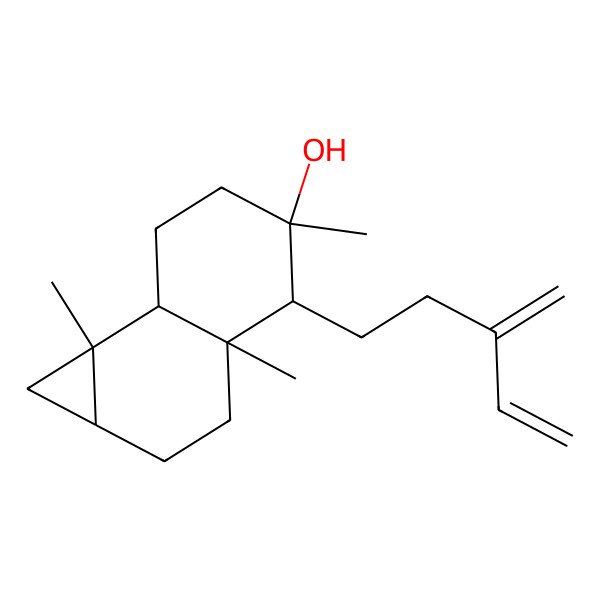 2D Structure of (1aS,3aS,4R,5R,7aS,7bR)-3a,5,7b-trimethyl-4-(3-methylidenepent-4-enyl)-1,1a,2,3,4,6,7,7a-octahydrocyclopropa[a]naphthalen-5-ol