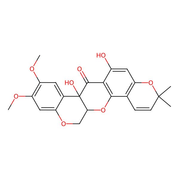 2D Structure of (1S,14R)-11,14-dihydroxy-17,18-dimethoxy-7,7-dimethyl-2,8,21-trioxapentacyclo[12.8.0.03,12.04,9.015,20]docosa-3(12),4(9),5,10,15,17,19-heptaen-13-one