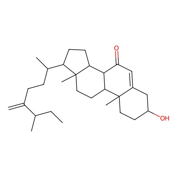 2D Structure of (3S,8S,9S,10R,13R,14S,17R)-3-hydroxy-10,13-dimethyl-17-[(2R,6S)-6-methyl-5-methylideneoctan-2-yl]-1,2,3,4,8,9,11,12,14,15,16,17-dodecahydrocyclopenta[a]phenanthren-7-one