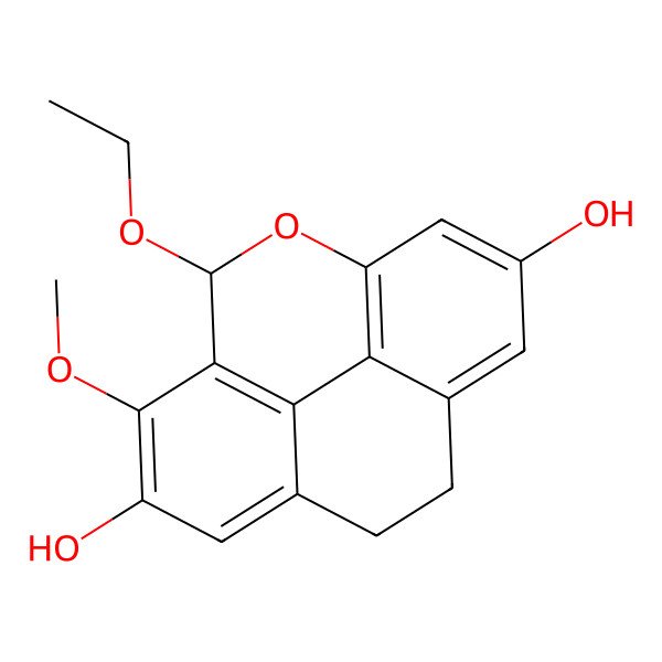 2D Structure of (3R)-3-ethoxy-5-methoxy-2-oxatetracyclo[6.6.2.04,16.011,15]hexadeca-1(14),4(16),5,7,11(15),12-hexaene-6,13-diol