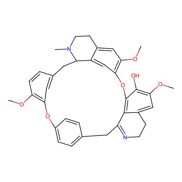 2D Structure of (1R)-6,20,25-trimethoxy-30-methyl-8,23-dioxa-15,30-diazaheptacyclo[22.6.2.29,12.13,7.114,18.027,31.022,33]hexatriaconta-3(36),4,6,9(35),10,12(34),14,18,20,22(33),24,26,31-tridecaen-21-ol