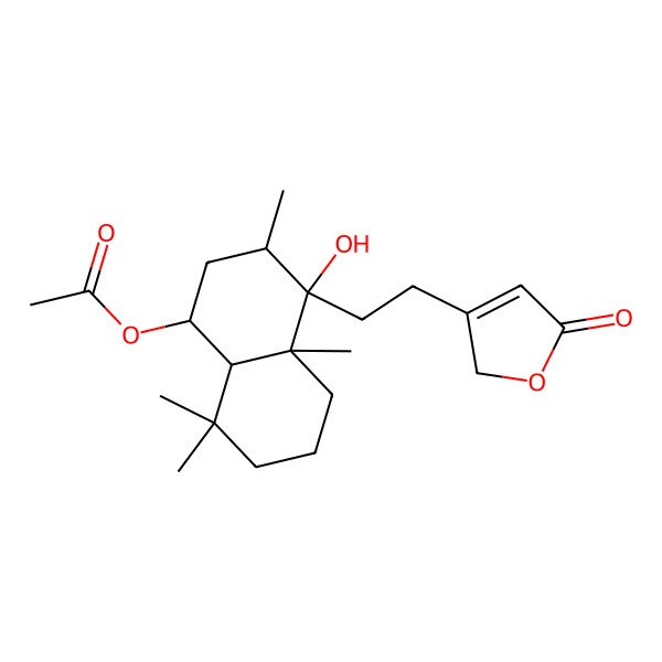 2D Structure of [4-hydroxy-3,4a,8,8-tetramethyl-4-[2-(5-oxo-2H-furan-3-yl)ethyl]-2,3,5,6,7,8a-hexahydro-1H-naphthalen-1-yl] acetate