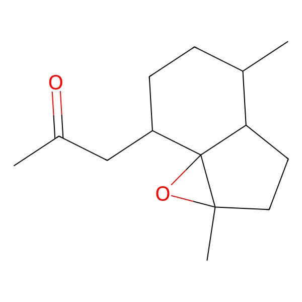 2D Structure of 1-[(1aS,3aR,4R,7S,7aR)-1a,4-dimethyl-3,3a,4,5,6,7-hexahydro-2H-indeno[1,7a-b]oxiren-7-yl]propan-2-one