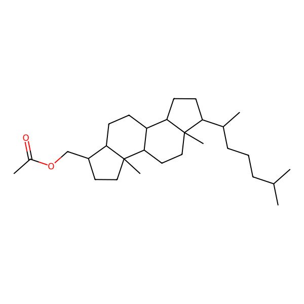 2D Structure of [(1S,3aR,3bS,5aR,6R,8aS,8bS,10aS)-3a,5a-dimethyl-6-[(2R)-6-methylheptan-2-yl]-1,2,3,3b,4,5,6,7,8,8a,8b,9,10,10a-tetradecahydroindeno[5,4-e]inden-1-yl]methyl acetate