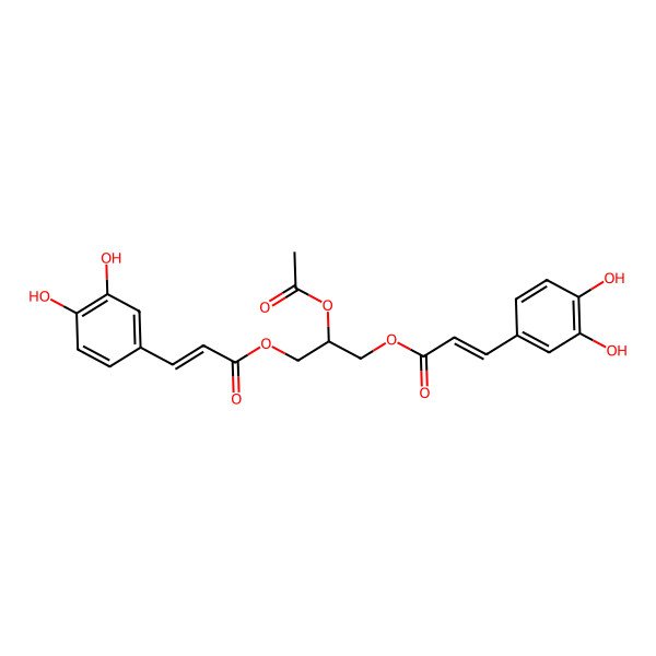 2D Structure of [2-acetyloxy-3-[(E)-3-(3,4-dihydroxyphenyl)prop-2-enoyl]oxypropyl] (E)-3-(3,4-dihydroxyphenyl)prop-2-enoate