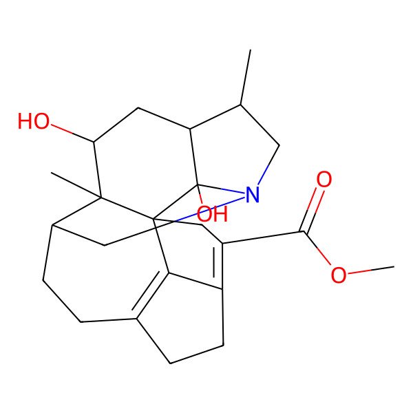 2D Structure of methyl (1R,10R,15R,18S,19R)-17,19-dihydroxy-14,18-dimethyl-12-azahexacyclo[10.6.1.11,4.010,18.015,19.07,20]icosa-3,7(20)-diene-3-carboxylate