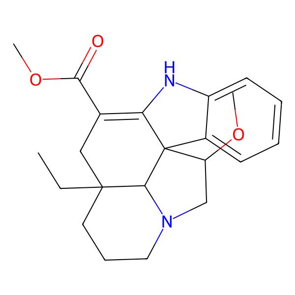 2D Structure of methyl (1S,12S,18S,19S)-12-ethyl-18-methoxy-8,16-diazapentacyclo[10.6.1.01,9.02,7.016,19]nonadeca-2,4,6,9-tetraene-10-carboxylate