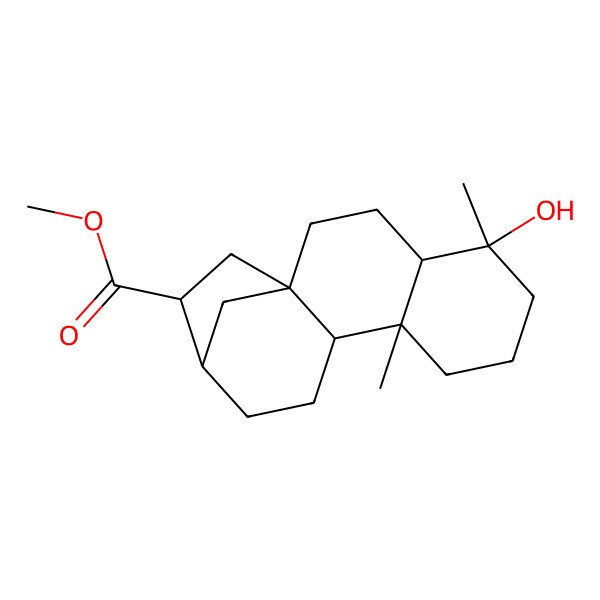 2D Structure of methyl (1S,4S,5R,9S,10R,13R,14S)-5-hydroxy-5,9-dimethyltetracyclo[11.2.1.01,10.04,9]hexadecane-14-carboxylate