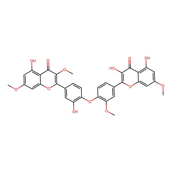 2D Structure of 2-[4-[4-(3,5-Dihydroxy-7-methoxy-4-oxochromen-2-yl)-2-methoxyphenoxy]-3-hydroxyphenyl]-5-hydroxy-3,7-dimethoxychromen-4-one
