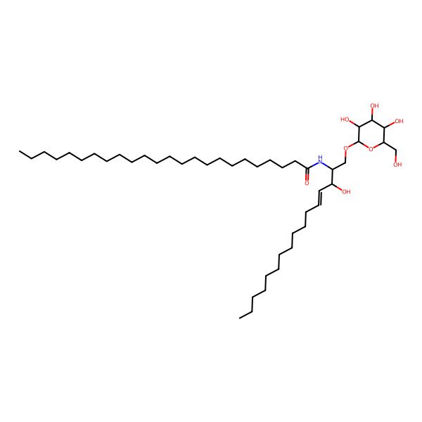 2D Structure of N-[(E,2S,3R)-3-hydroxy-1-[(2R,3R,4S,5S,6R)-3,4,5-trihydroxy-6-(hydroxymethyl)oxan-2-yl]oxyhexadec-4-en-2-yl]tetracosanamide