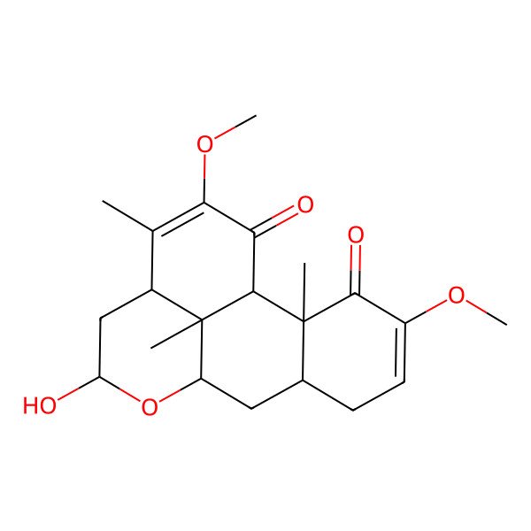 2D Structure of 11-Hydroxy-4,15-dimethoxy-2,14,17-trimethyl-10-oxatetracyclo[7.7.1.02,7.013,17]heptadeca-4,14-diene-3,16-dione