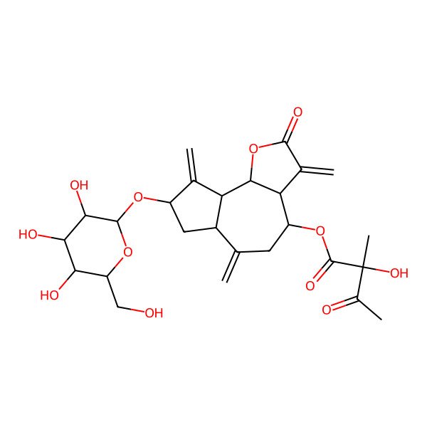 2D Structure of 8beta-(2-Hydroxy-2-methyl-3-oxobutyryloxy)glucozaluzanin C