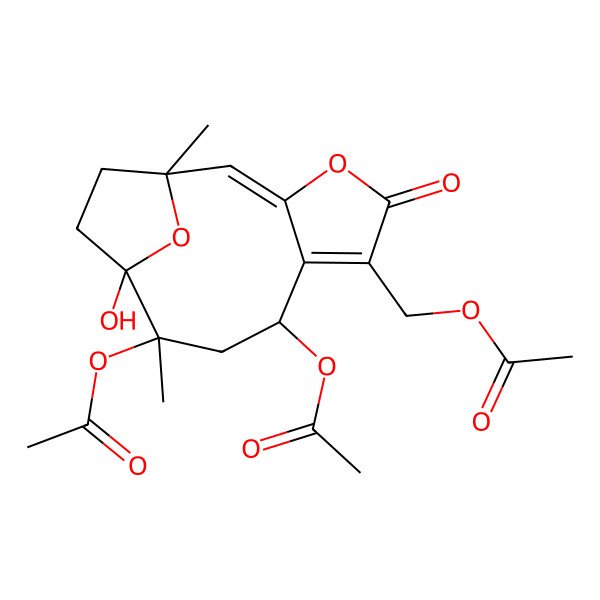 2D Structure of 8beta-Acetoxy-10beta-hydroxyhirsutinolide 1,13-O-diacetate