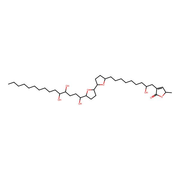 2D Structure of (2S)-4-[(2R)-2-hydroxy-9-[(2R,5S)-5-[(2S,5R)-5-[(1R,4R,5S)-1,4,5-trihydroxypentadecyl]oxolan-2-yl]oxolan-2-yl]nonyl]-2-methyl-2H-furan-5-one