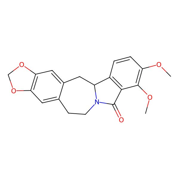 2D Structure of (3S)-7,8-dimethoxy-17,19-dioxa-11-azapentacyclo[12.7.0.03,11.04,9.016,20]henicosa-1(21),4(9),5,7,14,16(20)-hexaen-10-one
