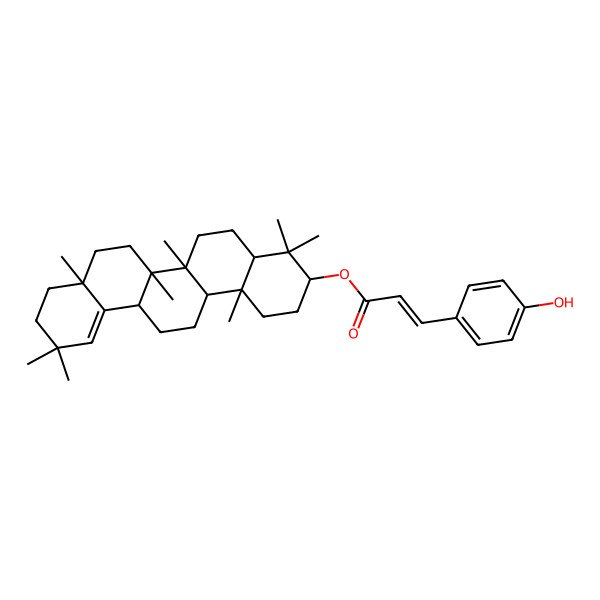 2D Structure of (4,4,6a,6b,8a,11,11,14b-Octamethyl-1,2,3,4a,5,6,6a,7,8,9,10,13,14,14a-tetradecahydropicen-3-yl) 3-(4-hydroxyphenyl)prop-2-enoate