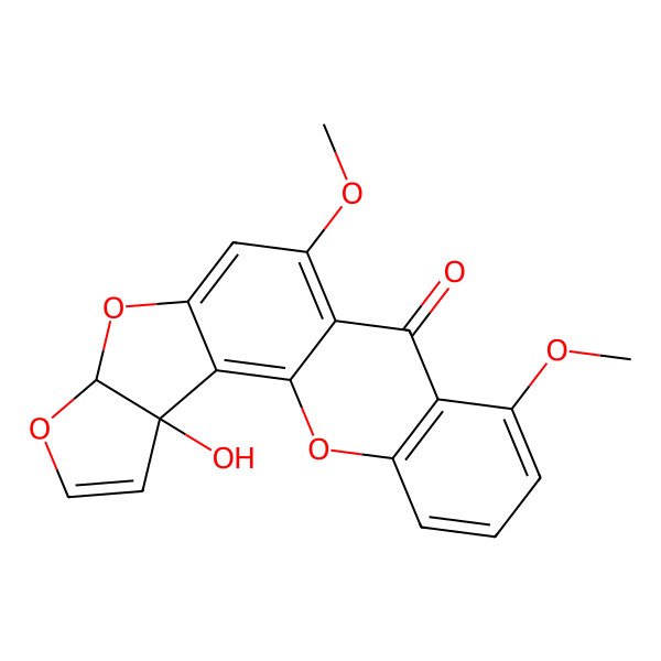 2D Structure of (3R,7R)-3-hydroxy-11,15-dimethoxy-6,8,20-trioxapentacyclo[10.8.0.02,9.03,7.014,19]icosa-1,4,9,11,14(19),15,17-heptaen-13-one