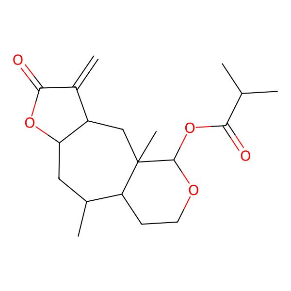 2D Structure of [(1S,3R,7S,9R,10S,14S)-1,9-dimethyl-4-methylidene-5-oxo-6,13-dioxatricyclo[8.4.0.03,7]tetradecan-14-yl] 2-methylpropanoate