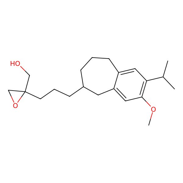 2D Structure of [(2S)-2-[3-[(6R)-3-methoxy-2-propan-2-yl-6,7,8,9-tetrahydro-5H-benzo[7]annulen-6-yl]propyl]oxiran-2-yl]methanol