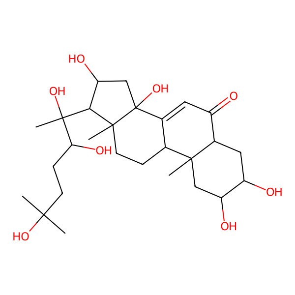 2D Structure of 2,3,14,16-tetrahydroxy-10,13-dimethyl-17-(2,3,6-trihydroxy-6-methylheptan-2-yl)-2,3,4,5,9,11,12,15,16,17-decahydro-1H-cyclopenta[a]phenanthren-6-one