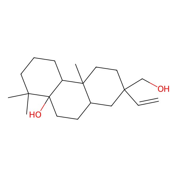 2D Structure of (2R,4aS,4bR,8aS,10aS)-2-ethenyl-2-(hydroxymethyl)-4a,8,8-trimethyl-1,3,4,4b,5,6,7,9,10,10a-decahydrophenanthren-8a-ol