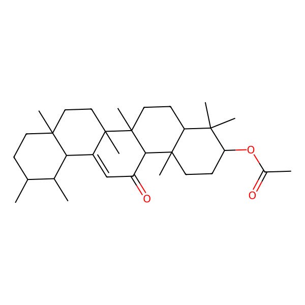 2D Structure of Acetic acid, 4,4,6a,6b,8a,11,12,14b-octamethyl-14-oxo-1,2,3,4,4a,5,6,6a,6b,7,8,8a,9,10,11,12,12a,14,14a,14b-eicosahydropicen-3-yl ester